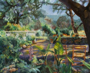 Original painting of winery at Sonoma California